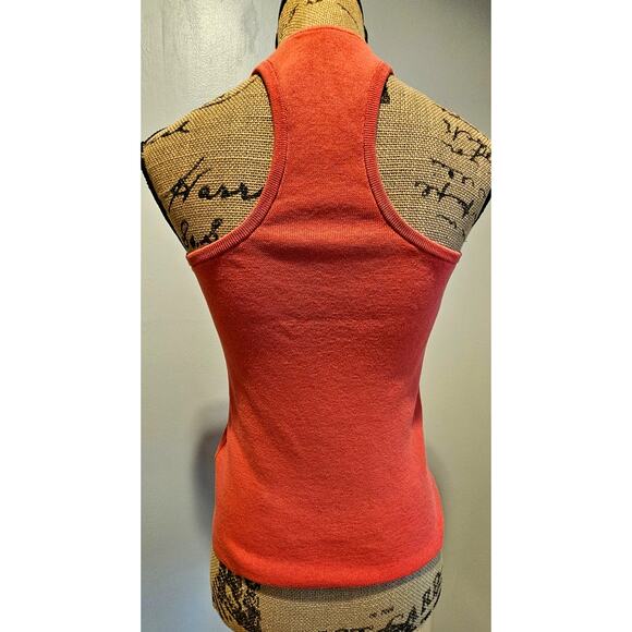 A.L.C. Tank Top Italian Yarn, Racerback, Coral/Pink, Ribbed Knit, Womens Sz XS - Picture 2 of 8